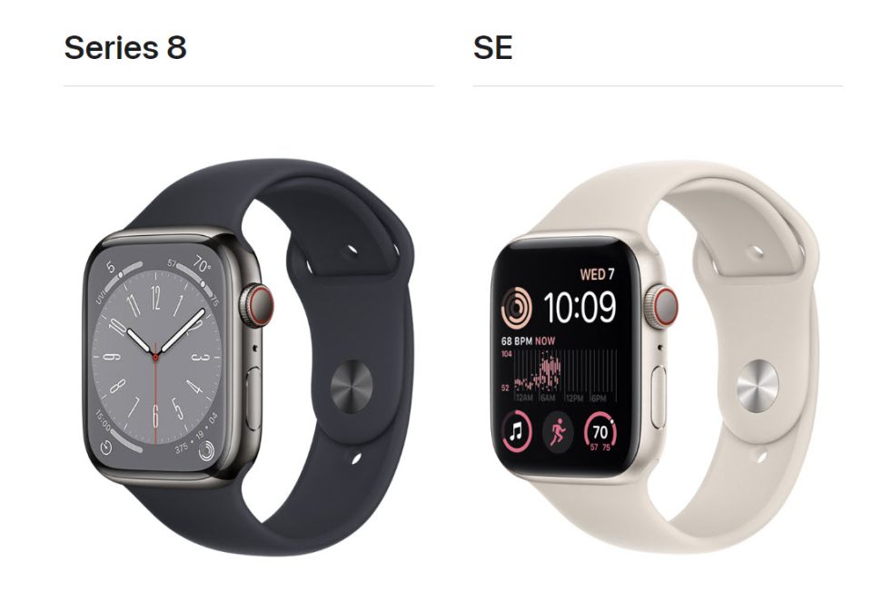 apple watch 8 vs se 1